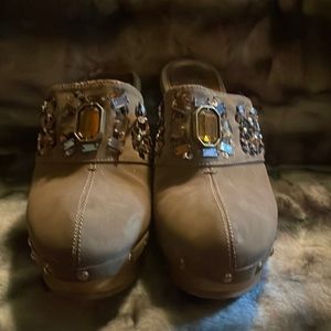 Jewel embellished clogs